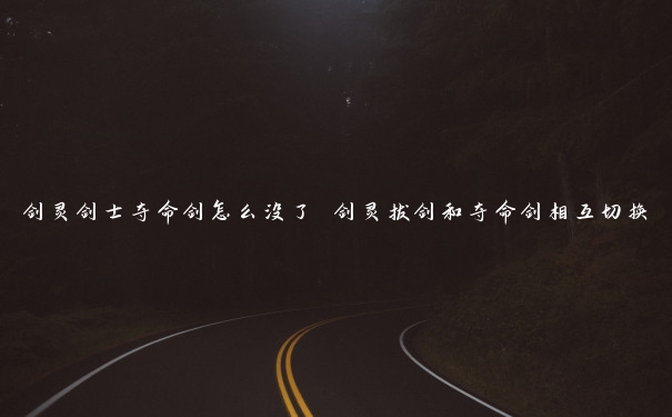 剑灵剑士夺命剑怎么没了 剑灵拔剑和夺命剑相互切换 剑灵剑士夺命剑怎么没了 剑灵拔剑和夺命剑相互切换