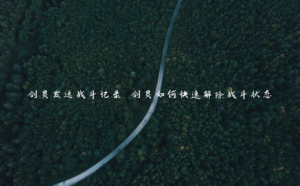 剑灵发送战斗记录 剑灵如何快速解除战斗状态 剑灵发送战斗记录 剑灵如何快速解除战斗状态