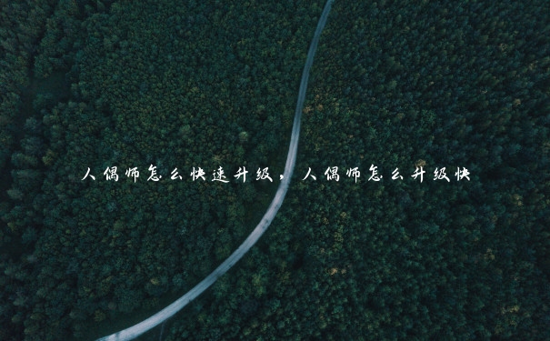 人偶师怎么快速升级，人偶师怎么升级快